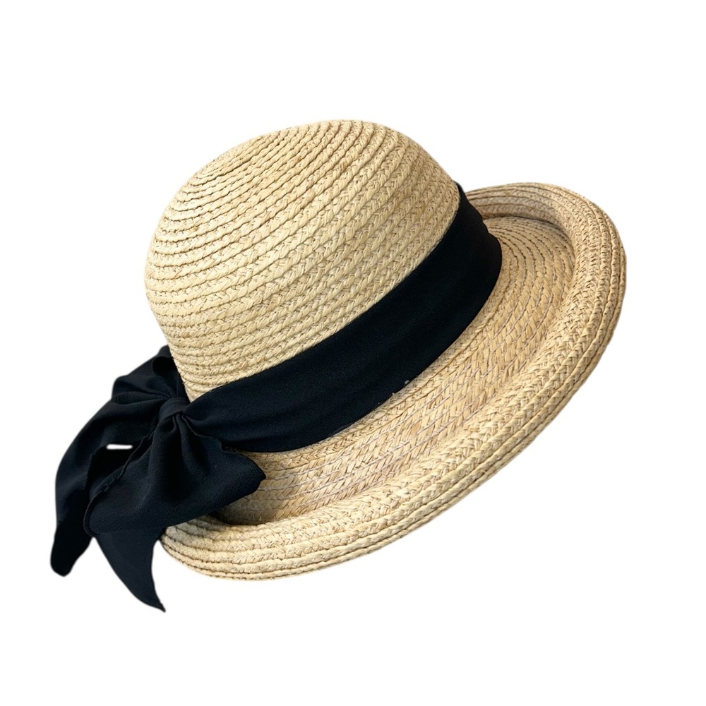 Vintage Silver Wave Madeline-style Straw Hat